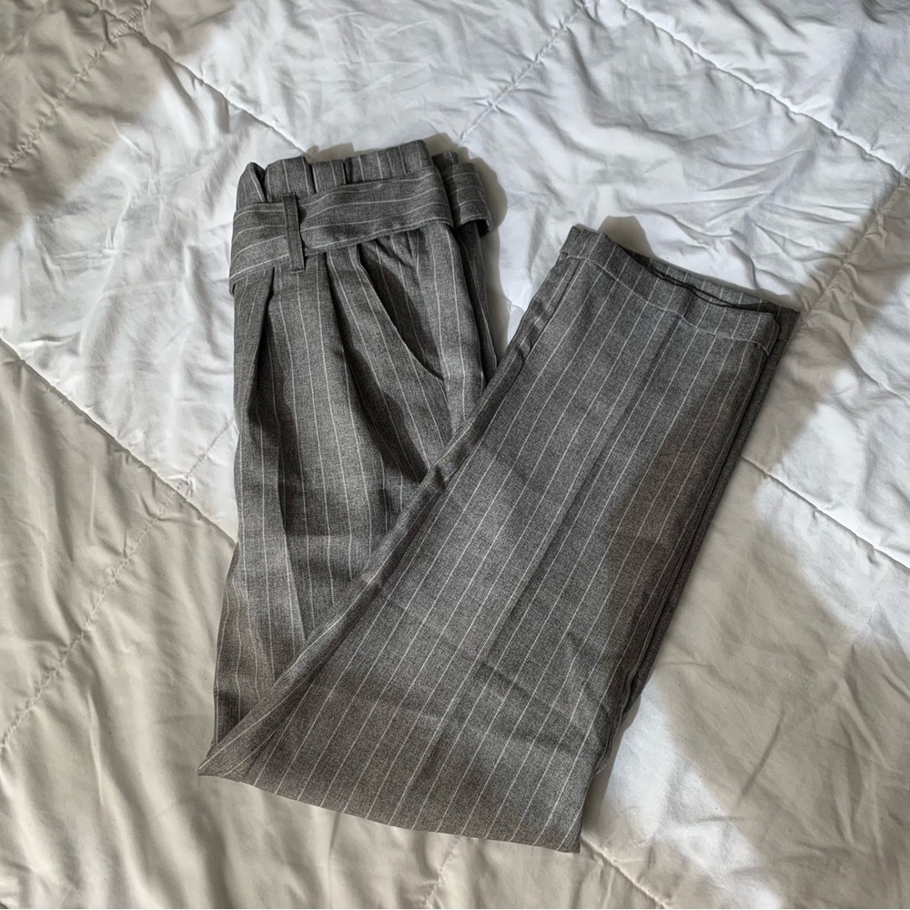 business casual trousers paperbag waist